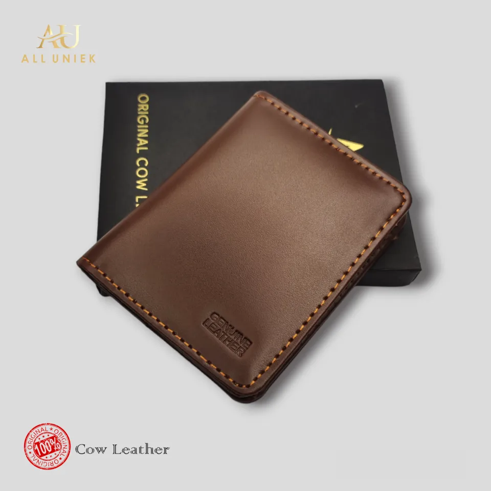 Slim mini genuine leather wallet and card holder for men stylish