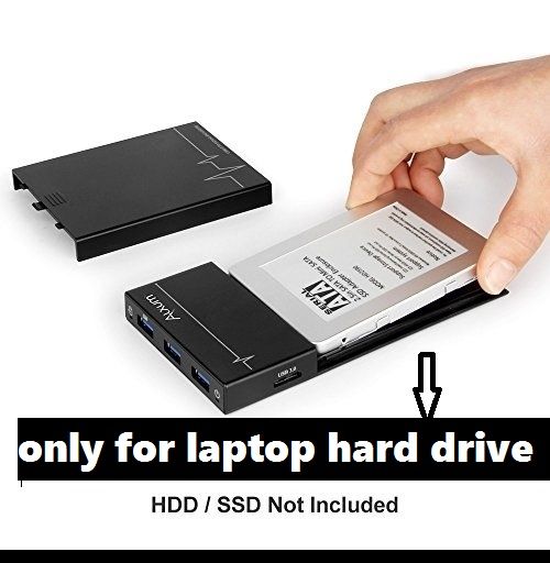 Alxum%20Multi-in-1%202.5%20Inch%20SATA%20to%20USB%203.0%20Tool-Free%20External%20Hard%20Drive%20Disk%20Enclosure%20Case,%20with%20BC%201.2%20Charging%20Hub%205V2A%20Power%20Adapter,%20Optimized%20for%209.5mm%207mm%202.5''%20SATA%20III%20HDD%20SSD,%20Black%20-%20Image%204
