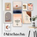8 Various Sizes Minimalist Boho Wall Art with Motivational Quotes Posters Prints, Home & Room Decoration Items, Wall Decor Posters, Home Decor Wall Art, HD Quality Prints, Wall Hanging Room Decor Items, Wall Photo Cards Prints. 