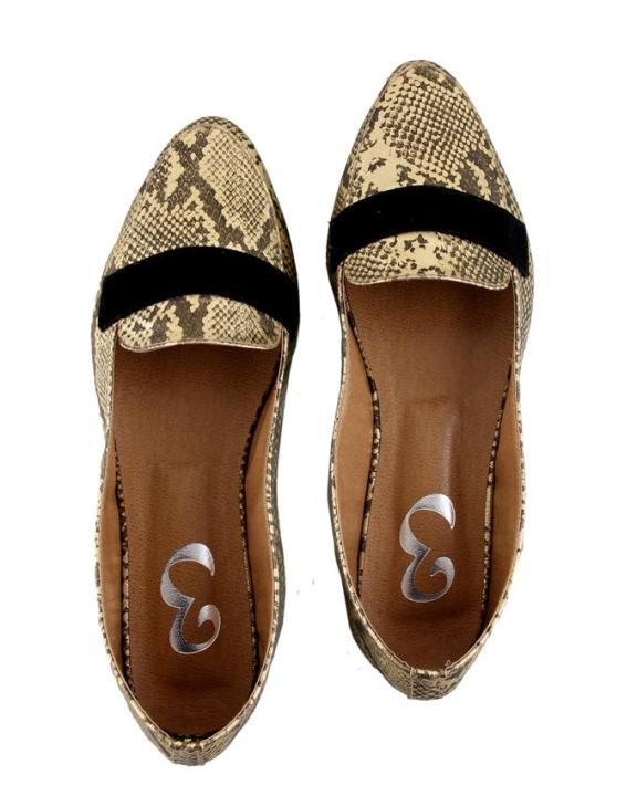 Golden%20And%20Black%20Faux%20Leather%20Pump%20Flats%20For%20Women%20-%20Image%205