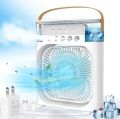 Portable Air Conditioner Fan, Personal Mini Small Evaporative Air Cooler Desktop Cool Mist Humidifier with 7 Colors LED Light, 1/2/3 H Timer, 3 Speeds & 3 Spray Modes for Room Office Home Travel (10 Inch). 