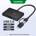 UGREEN 4 in 1 Multi-Function Card Reader USB-A+USB-C to SD TF Micro SD Card Reader Black. 