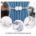 Round Pearl Polyester and strong Magnet Curtain window Tie-backs Drapery Holdbacks Binding Tie Band for Living Room Decoration, Pearl Decorative Rope Holdback Holder/buckle for office home, Classic Tiebacks Design, hold curtains drape ties backs.. 