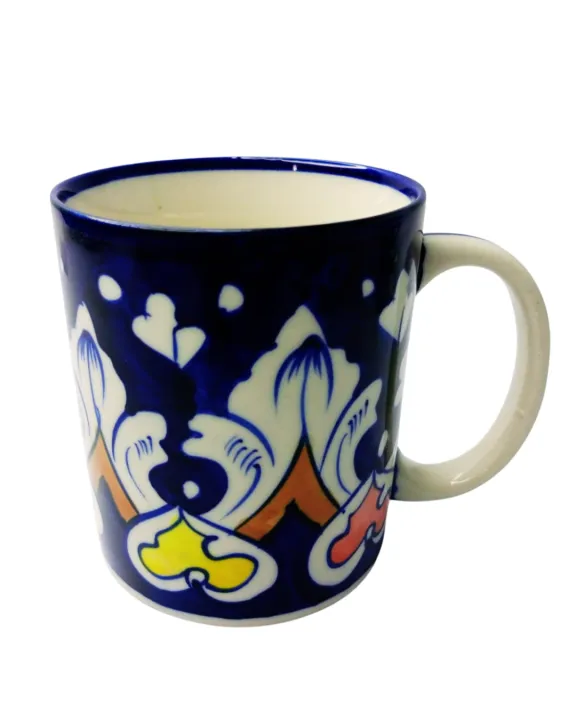 Handcrafted Blue Pottery Mug – Traditional Multani Art | Daraz.pk