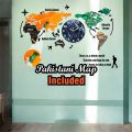 Vibrant World Map Wall Clock - Large 127cm DIY Wooden Art for Home and Office - GIft City. 
