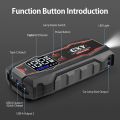 Jump Starter Power Pack, Fast Charging 12V Car Jump Starter, Car Battery Booster, Portable Power Bank Charger with Digital LED Screen for Up To 6L Gas or 3L Diesel Engines. 