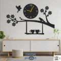 quality wooden wall clock | Birds on tree latest wall clock | birds with tree wooden wall clock. 