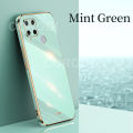 For Realme C15 Back Cover Luxury 6D Plating Soft Case Camera Lens Protection Square Frame Silicone Glossy Shockproof Mobile Phone Cases. 
