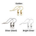 50 Pieces (25 Pairs) | Earrings Hooks Base for Jewelry making | Golden or Silver | Used in DIY Jewelry making Accessories. 