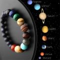 Lovers Eight Planets Natural Stone Bracelet Universe Yoga Chakra Galaxy Solar System Beads Bracelets for Men Women Jewelry 6MM. 