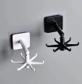 Easy-Install 360° Rotating Kitchen Hook - Self-Adhesive No-Drill Wall Mount for Utensils, Pots & Spoons - Expandable Storage Rack. 