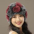 Women Warm Rabbit Wool Handmade Cap. 