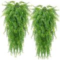 BRADOO-2 Pcs Artificial Hang Ferns Plants Vine Ivy Boston Fern Hang Plant Outdoor UV Resistant Plastic Plants. 