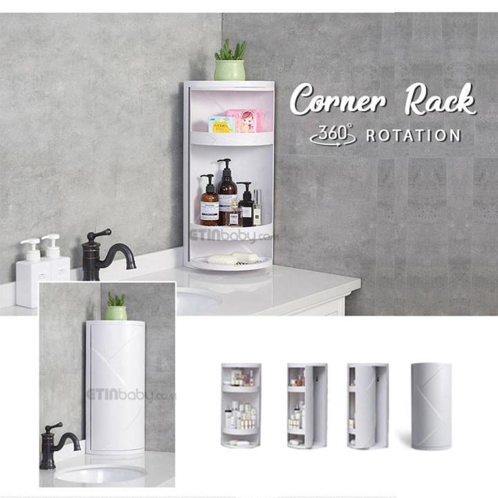 Privacy Rack Changer 3 Layers 90 Degree Kitchen Bathroom Corner 360 Rotating Privacy Cover ...