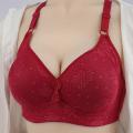Women Adjustable Straps Wire Free Cotton Soft Foam Padded Bras Back Ruby Red. 