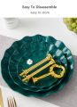 European-style Fruit Plate Emerald Green Three-layer Cake Plates Candy Dessert Multi-layer Tray Afternoon Tea Snack Stand Household. 