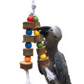 UK Bird Toys Natural Wooden Birds Parrot Colorful Toys Chew Bite Hanging Cage Balls Ropes Garden Ornament Pet Supplies Practical and Fashion. 