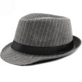 Black Men's fedora hat Sophisticated Casual Grey British style striped hat Classic Retro derby hat for Formal occasions Vintage. 
