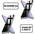 (Pack of 2) MI Redmi 9A Anti Shock Corner Bumper 1.5mm Soft Transparent Jelly Cover. 