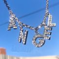 Zoeber Color Alphabet Bitch Pendant Fun Game Word Angel Statement Necklace Women Charm Party Clavicle Chain Jewelry. 