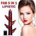 5 in 1 Lipstick Matte lipsticks | 5 in 1 | Red Brown Nude Pink Maroon | Waterproof | Long Lasting |Lipstick Long lasting nude and Red Shades Lipsticks,Makeup Kit,Red Lipstick, Maroon Lipstick, Pink, Brown, Velvet Lipstick Shades Makeup Set. 