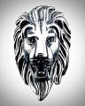 Lion Head Face Silver Ring. 