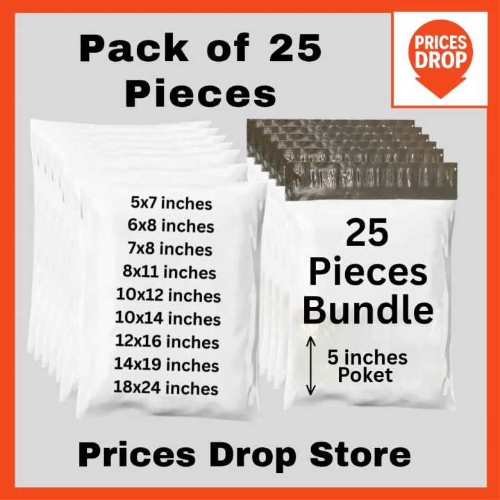 2.5 📦 Bundle of 25 Pieces High-Quality Daraz Pocket Flyers | Plain Courier Bags with Address Pocket | Flyer Size 5x7 – 6x8 – 7x8 – 7x9 – 8x11 – 10x12 – 10x14 – 12x16 – 14x19 | Secure, Waterproof & Tear-Resistant Packing Bags | 🛍 Prices Drop Store