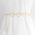 34 Inch Heart Shaped Shiny Chain Waist Belt Strap Waistband For Girls Wedding Party Dress Wear Gift Accessories. 