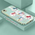 Free Lanyard for OPPO A37 A37F Back Cover Cute Cartoon Hello Kitty For Girls Square Edge Pattern Cover Luxury Plating Soft Phone Case. 
