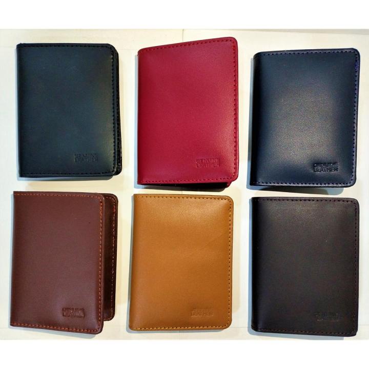 Slim Black Card Holder & Wallet 06 Pockets Bi-Fold (4x3 Inches) Size Book Style for Men  Pocket Friendly Plain Purse for Cash & Cards Original Cow Leather for Boys, Women Unisex, Money Clip Fashion Wallet (Black, Brown, Coffee, Blue, Red, Camel)