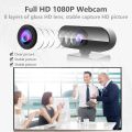 Full HD 1080P Webcam, with Noise Reduction Microphone, Plug and Play USB Webcam, Live Streaming Camera, for Laptop/PC/Mac, Online Learning, Video Calling and Conferencing. 