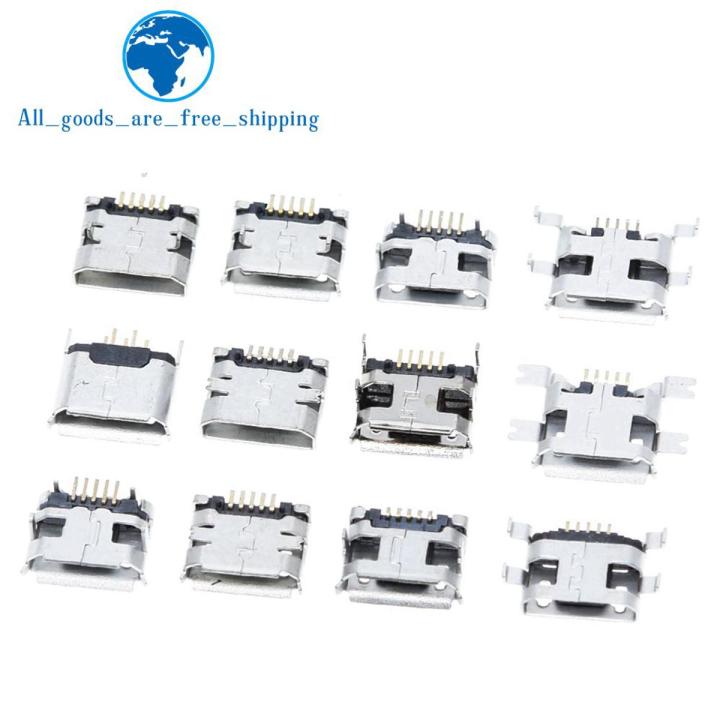 60pcs=12 Models Micro USB Connector 5Pin usb Jack Socket Female For MP3/4/5 Huawei Lenovo ZTE And Other Mobile Tabletels