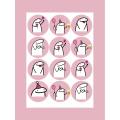 Cute Greetings Mood Sticker Sheet - Mini Uncut Stickers. 