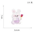 Self Adhesive Cartoon Fluffy Rabbit Patches Embroidered Cute Stickers for Scrapbook Phone Case Decoration DIY Clothes Badge. 