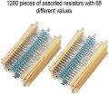 1280 Pieces 64 Values Resistor Kit, 1% Assorted Resistors 1 Ohm-10M Ohm 1/4W Metal Film Resistors Assortment for DIY Projects and Experiments. 