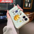 JIUMOO For IPhone 12 Case Cartoon Astronaut Nasa Side Design Phone Case Square Edge Pattern Silicone Softcase Luxury Plating Casing Full Cover Camera Shockproof Protection Cases. 
