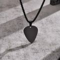 New Unique Guitar Pick Necklace for Men Boys, Stainless Steel Guitar Picks Pendant Collar to Music-lovers Gifts Jewelry. 