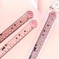 Panda Online High Cat Claw Ruler 15cm Ruler Student Creative Stationery Measuring Ruler Transparent Plastic. 