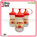 Pack Of 3 Small - Smart Ketchup Bottle Sett - Mayo Bottle For Your Fast Food & Burgers - Premium Quality Food Graded BPA Free Ketchup Bottle. 