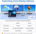Effortless Multiport Expansion: VVB USB C Adapter with Triple Display Support A R869 THUNDEER. 