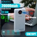 ROMOSS SW20PF 20000mAh Power Bank 22.5W Fast Charge LED Display Portable External Battery Power bank. 