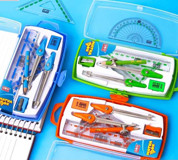 Oro Ruler ORO Math Box Set – Complete Geometry Set for Students | Compass, Ruler ...