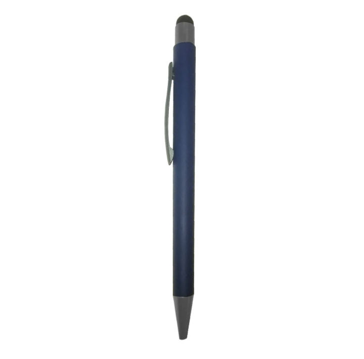 Ballpoint Metal Pen with Mobile Stylus - Blue