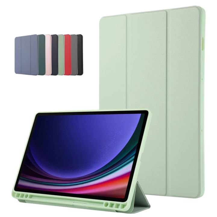 Funda For Samsung Galaxy Tab S9 FE Case 10.9 Leather TPU Back Fold Stand Tablet Coque For Galaxy Tab S9 Fe Case with Pen Holder