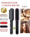 Hair Straightener Brush Curling Comb 2 In 1 Hair Hot Comb Anti-Scald Hair Straightener Brush For Girls. 