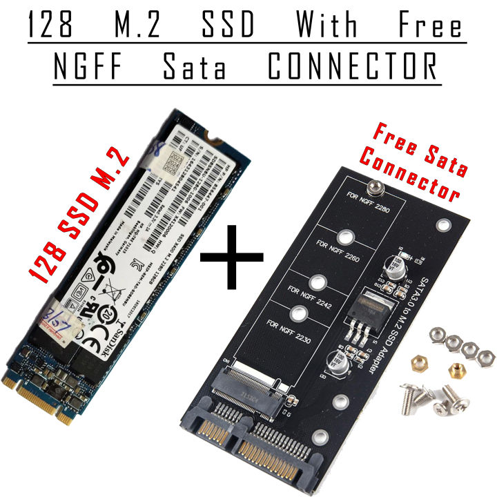 128GB M2 SSD with Free Sata NGFF Connector - 128 GB / 256GB M.2 SSD With Sata Interface NGFF Connector - SSD M2 128 GB - SSD 256 GB M2 - Branced SSD 128GB - Branced m2 SSD