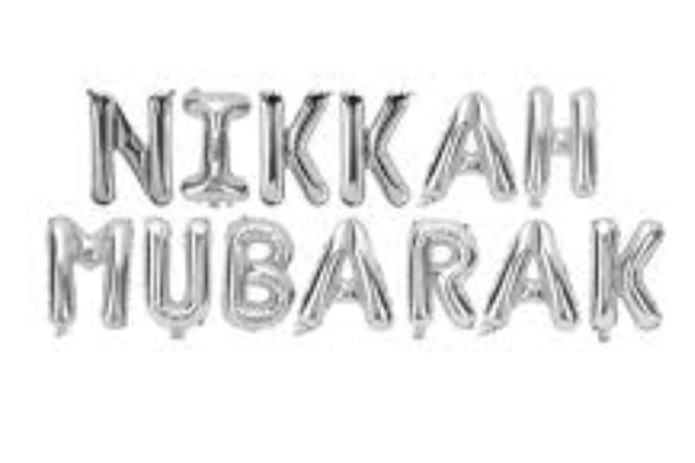 Nikkah Mubarak Foil Balloon Set For Nikkah / Wedding Decoration and Celebrations