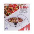 Alpha Stainless Steel Cooking Wok-Encapsulated Double Bottom  Stainless Steel Karahi Pot With Glass Lid (32cm).. 