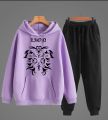 Lion Printed Fleece Full Sleeves Pull Over Hoodie & Trouser For Men & Boys. 