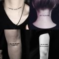 56 Sheet/Set Black Devil Doesn't Sleep English Letters Waterproof Temporary Tattoo Sticker Female Men Neck Wrist Tattoo. 
